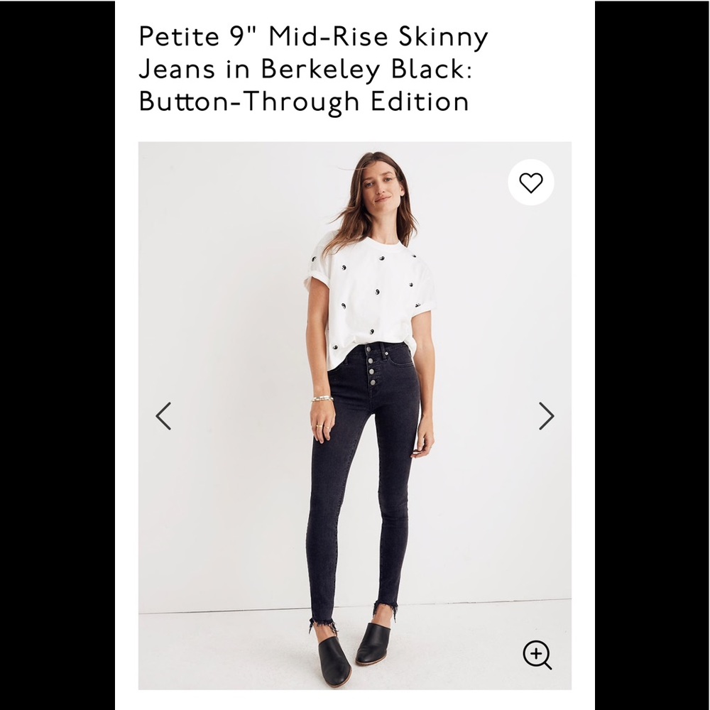 Madewell button fly Berkeley jeans. 26P worn 2X.